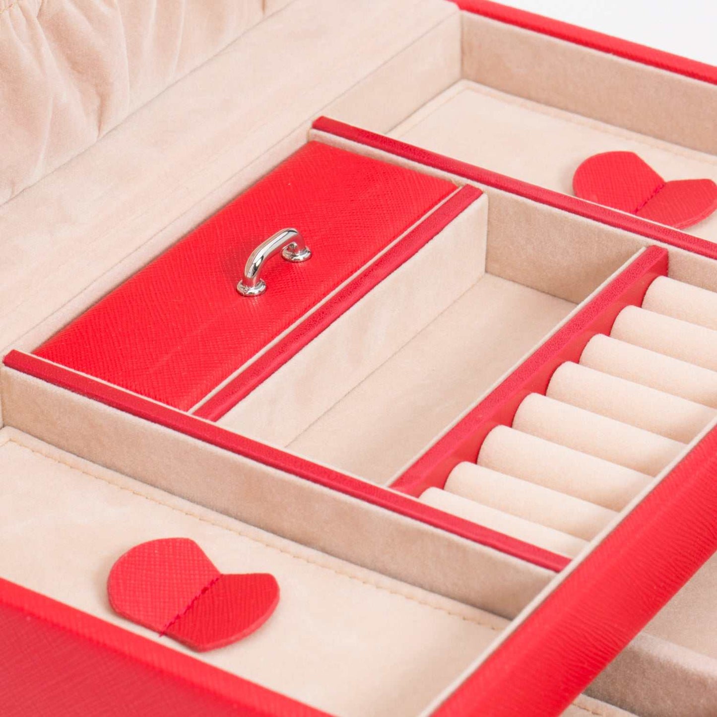 Strapista UKJewellery BoxWolf Heritage Small Jewellery Box Red Saffiano 280014Strapista UK