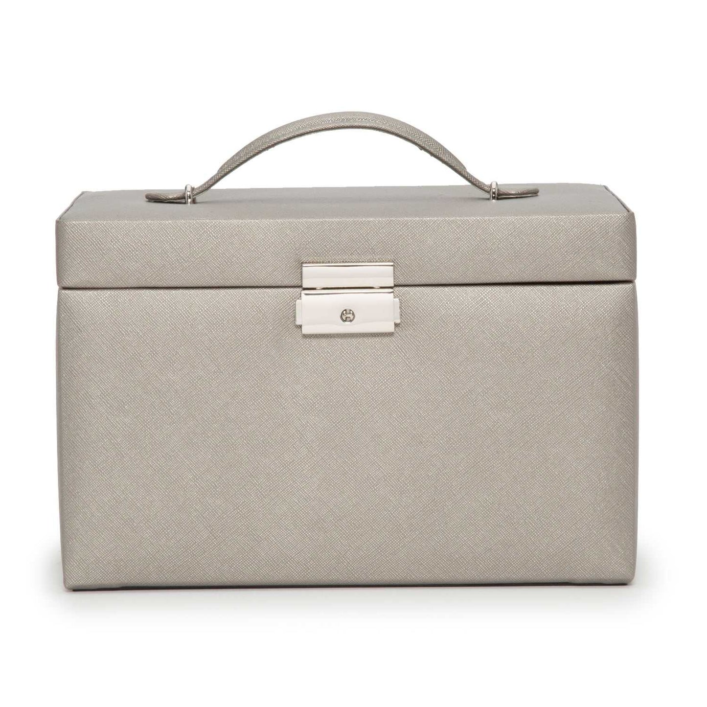 Strapista UKJewellery BoxWolf Heritage Small Jewellery Box Pewter Saffiano 280034Strapista UK