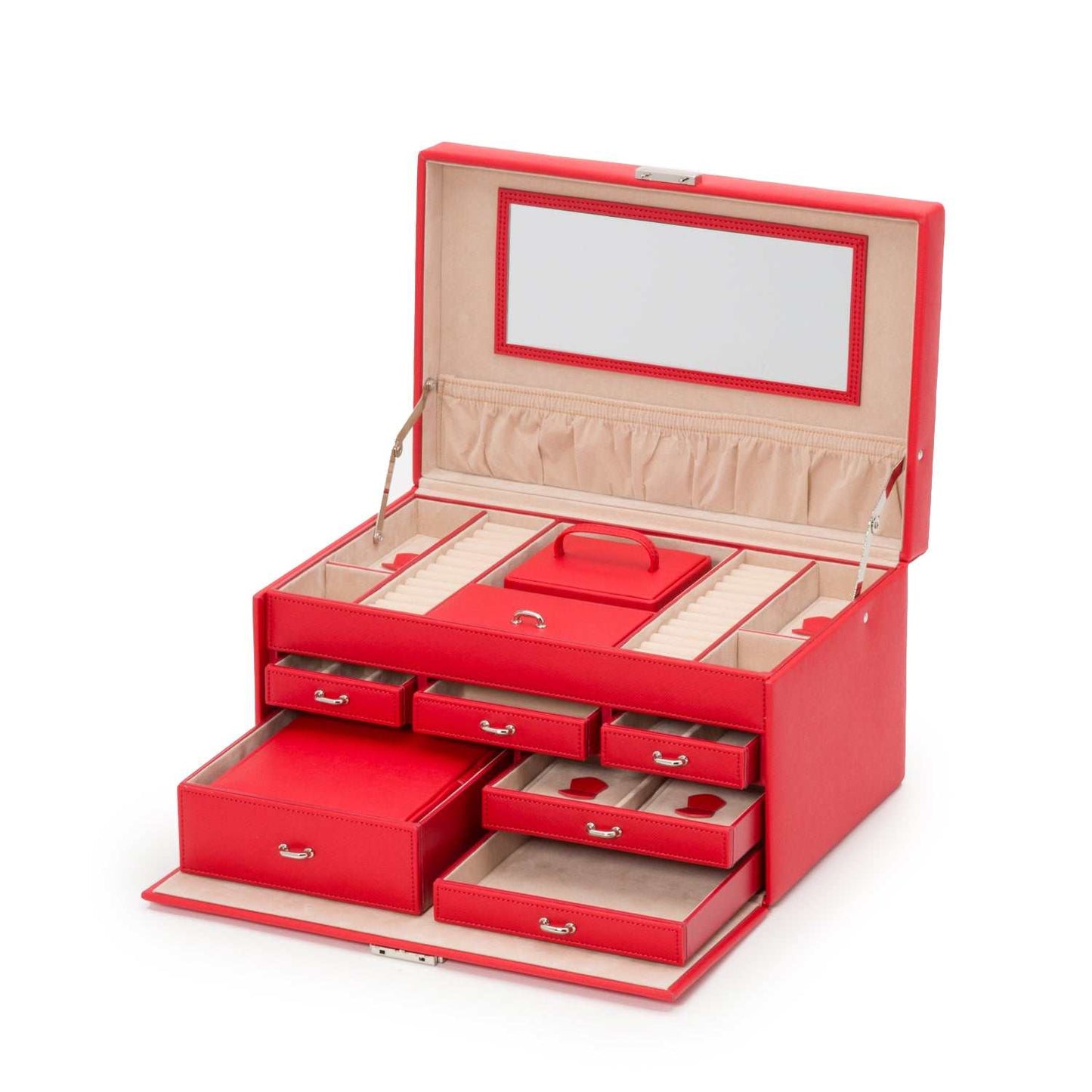 Strapista UKJewellery BoxWolf Heritage Large Jewellery Box Red Saffiano 280214Strapista UK