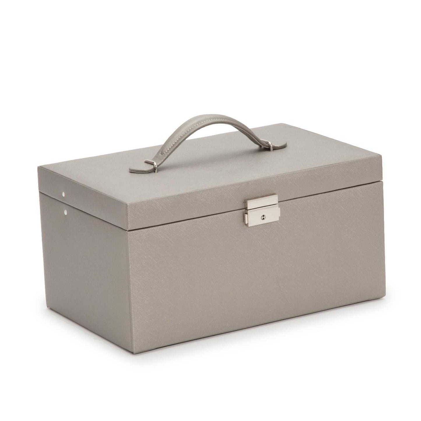 Strapista UKJewellery BoxWolf Heritage Large Jewellery Box Pewter Saffiano 280234Strapista UK