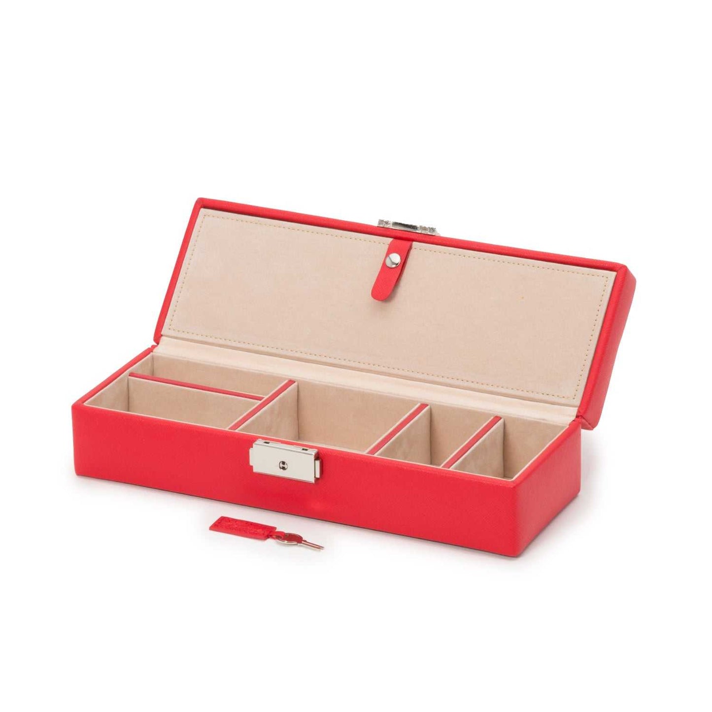Jewellery BoxWolf Heritage Safe Deposit Jewellery Box Red Saffiano 280314Introducing the Wolf Heritage Safe Deposit Jewellery Box Red Saffiano 280314 (Model: 280314) – a fusion of classic style and functional design, redefining the way yo