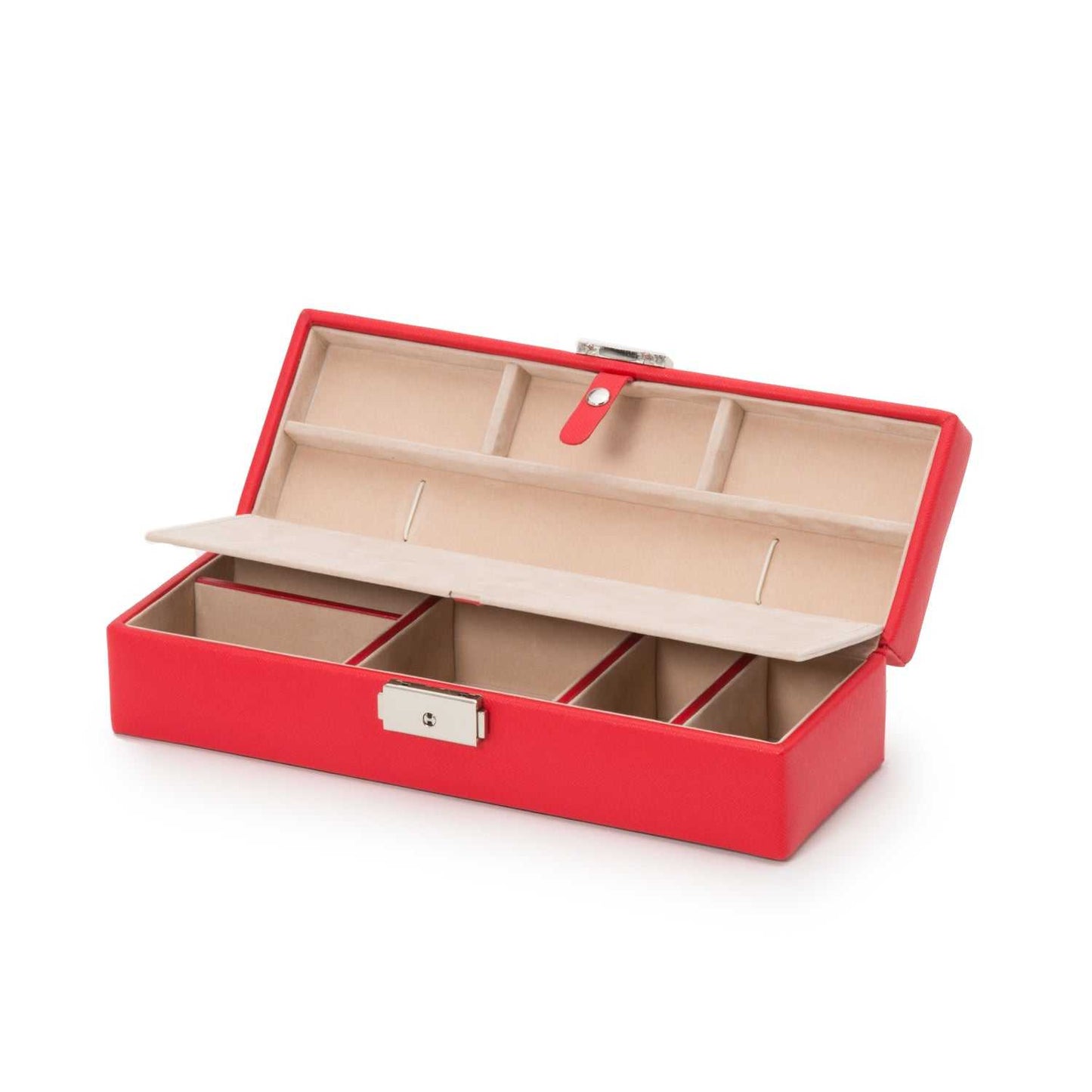 Jewellery BoxWolf Heritage Safe Deposit Jewellery Box Red Saffiano 280314Introducing the Wolf Heritage Safe Deposit Jewellery Box Red Saffiano 280314 (Model: 280314) – a fusion of classic style and functional design, redefining the way yo