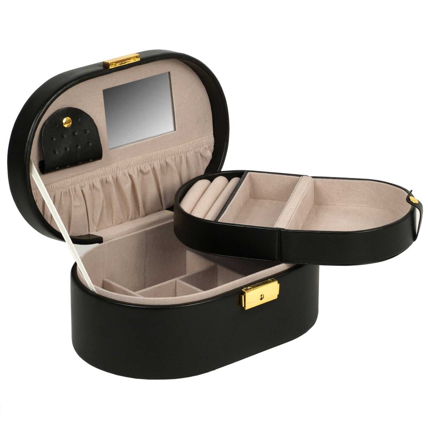 Strapista UKJewellery BoxWolf Heritage Oval Jewellery Box Black 280502Strapista UK