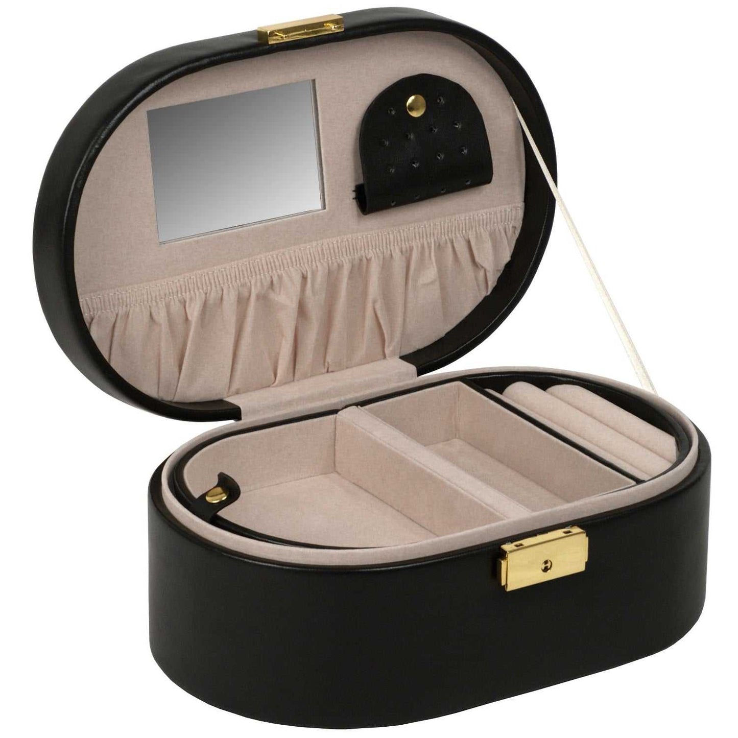 Strapista UKJewellery BoxWolf Heritage Oval Jewellery Box Black 280502Strapista UK