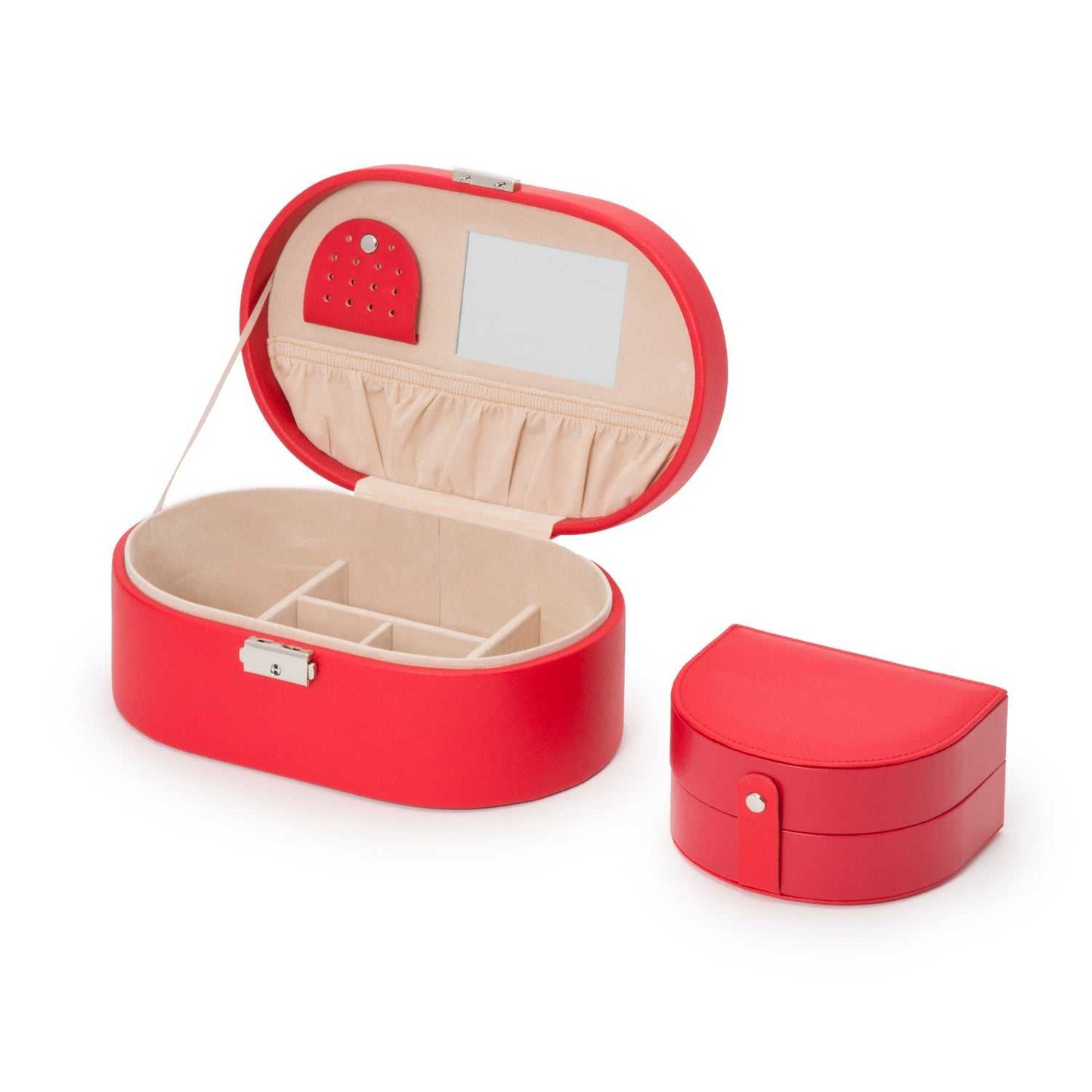 Strapista UKJewellery BoxWolf Heritage Oval Jewellery Box Red Saffiano 280514Strapista UK
