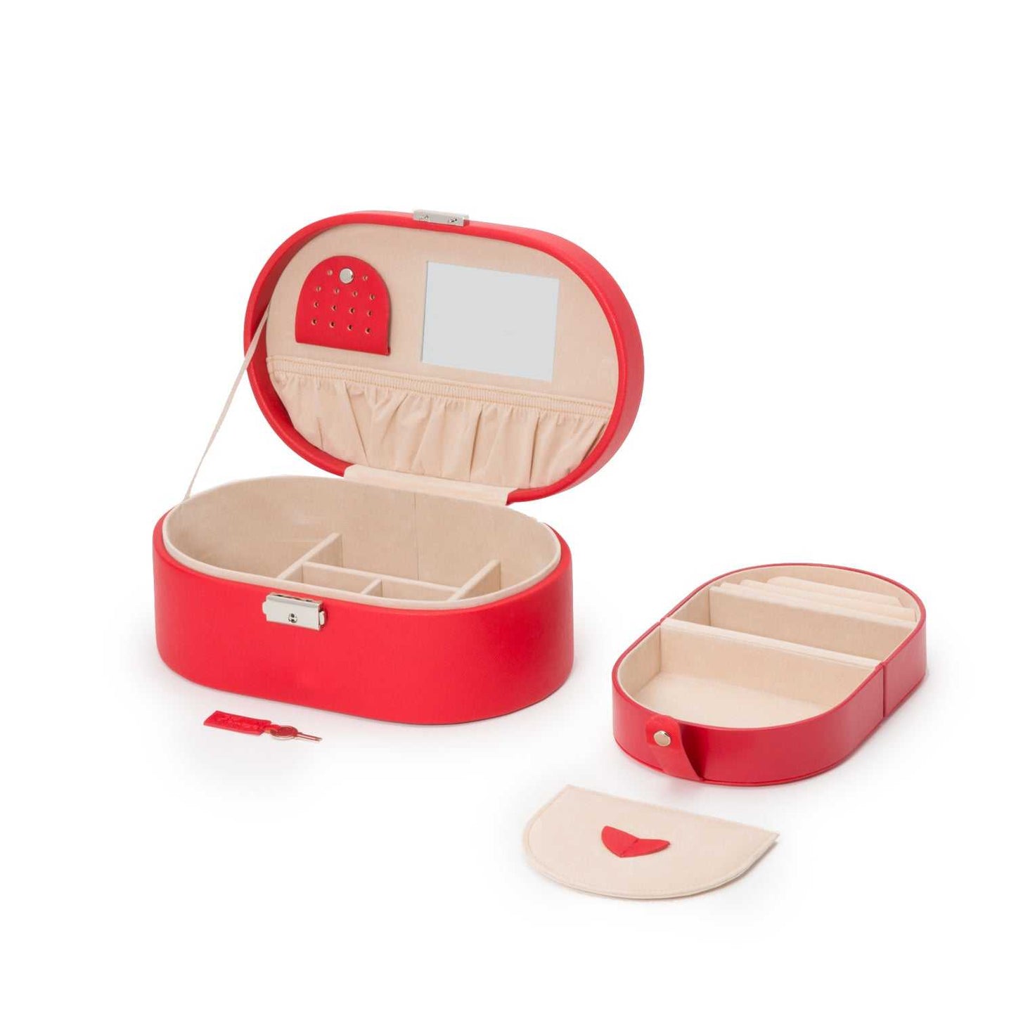 Strapista UKJewellery BoxWolf Heritage Oval Jewellery Box Red Saffiano 280514Strapista UK