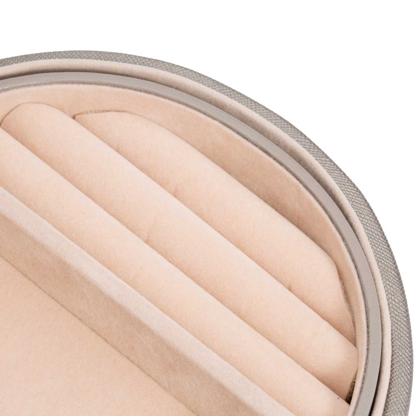 Strapista UKJewellery BoxWolf Heritage Oval Jewellery Box Pewter Saffiano 280534Strapista UK