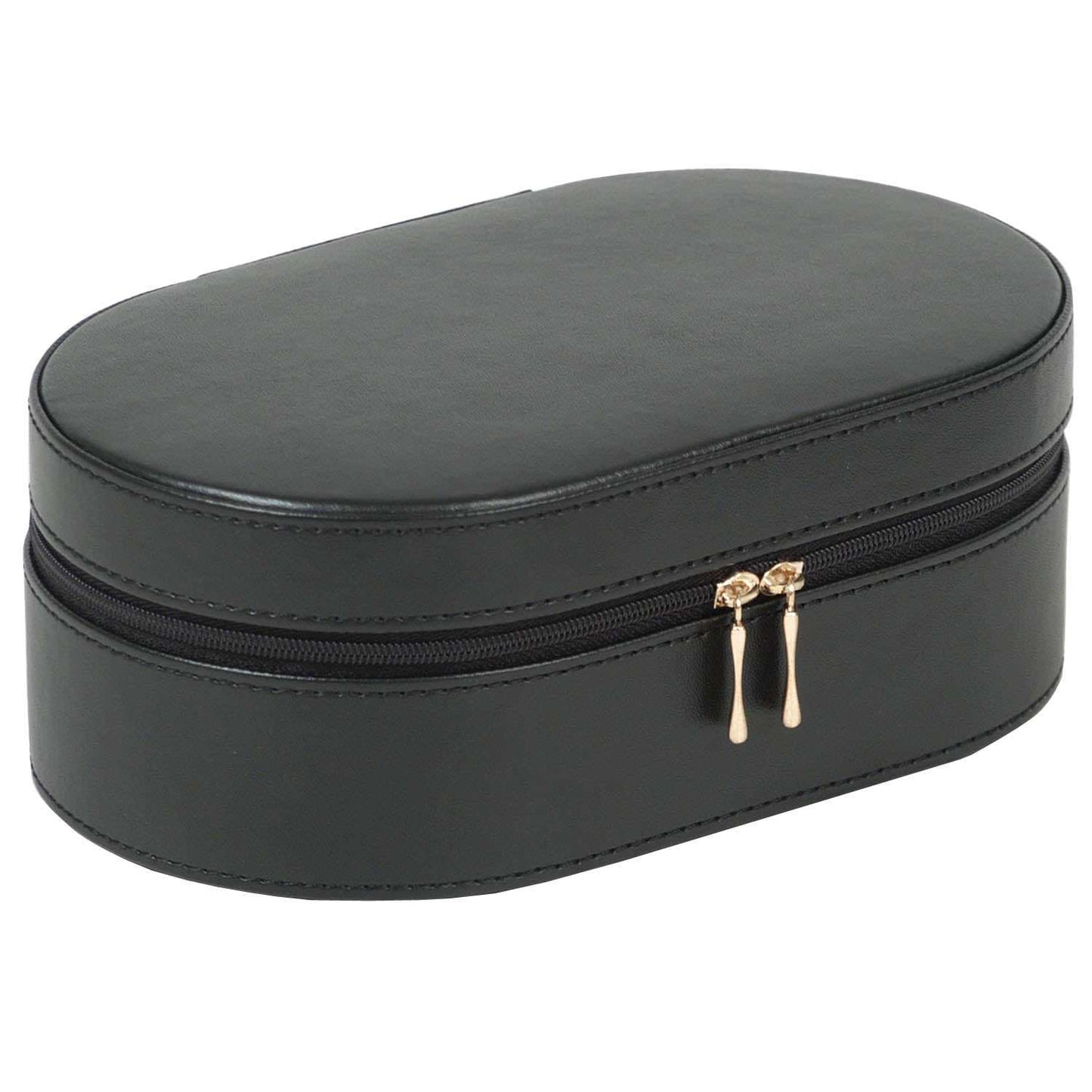 Strapista UKJewellery BoxWolf Heritage Oval Zip Case Jewellery Box Black 280602Strapista UK