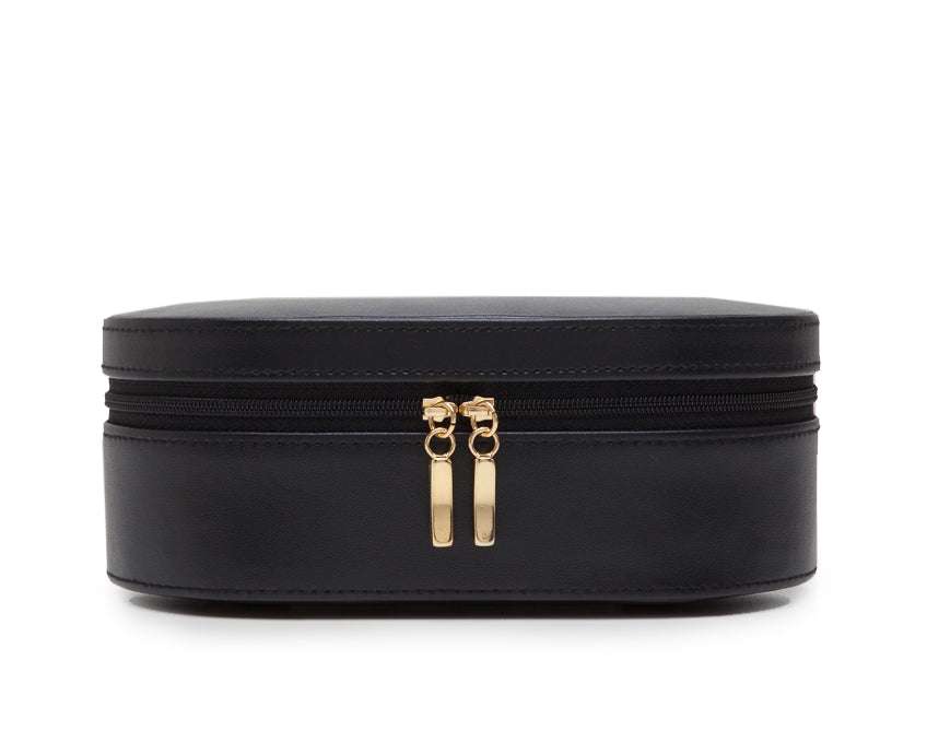 Strapista UKJewellery BoxWolf Heritage Oval Zip Case Jewellery Box Black 280602Strapista UK