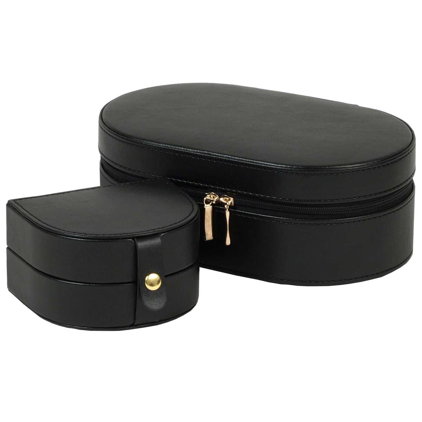 Strapista UKJewellery BoxWolf Heritage Oval Zip Case Jewellery Box Black 280602Strapista UK