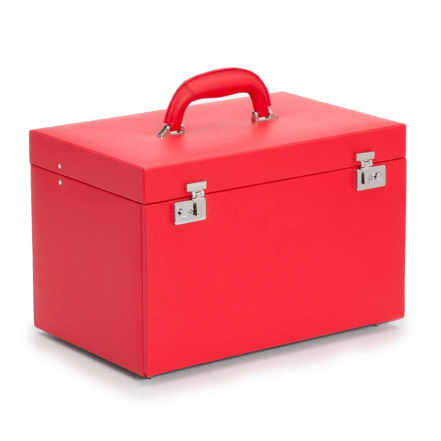 Jewellery BoxWolf Heritage Jewellery Armoire Red Saffiano 280814Introducing the Wolf Heritage Jewellery Armoire in striking Red Saffiano (Model: 280814) – an embodiment of unique style harmoniously blended with functional design.