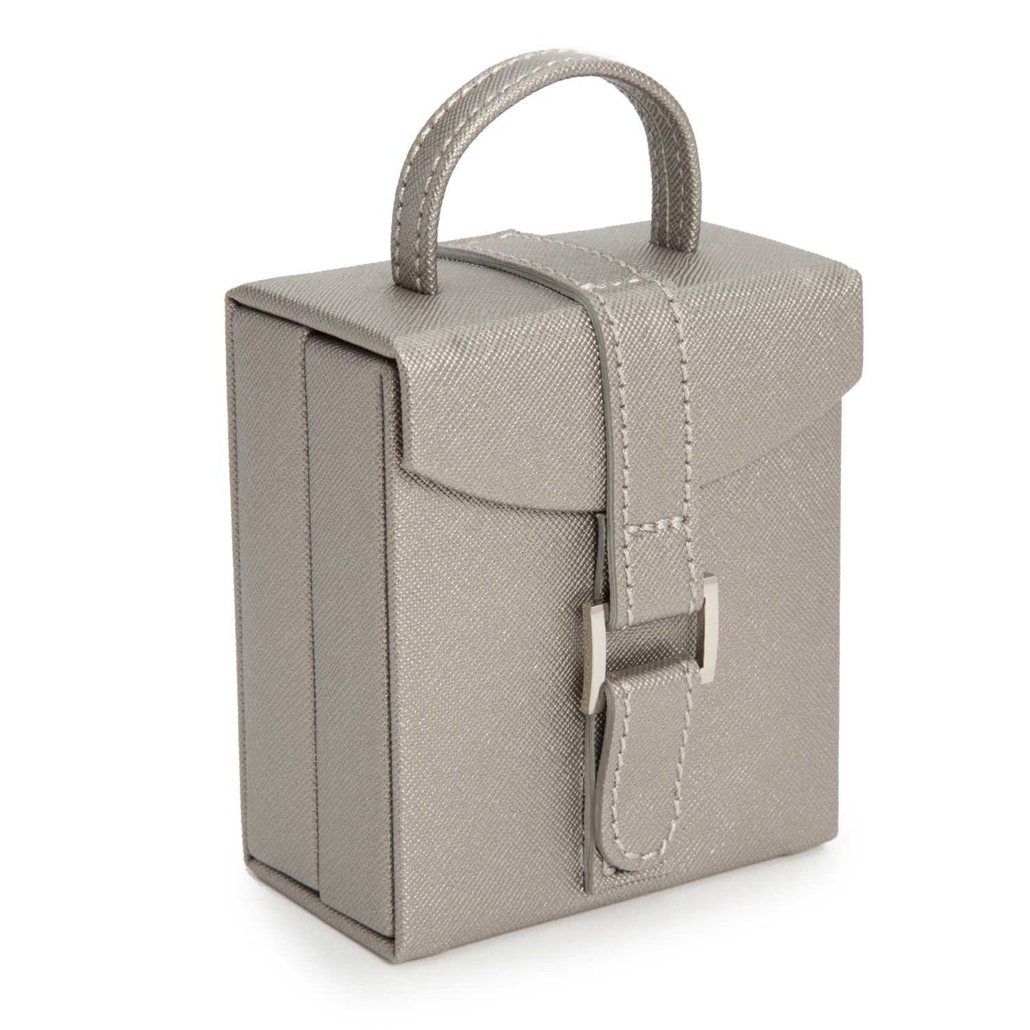 Jewellery BoxWolf Heritage Fold-Out Travel Pewter Saffiano Jewellery Box 281234Introducing the Wolf Heritage Fold-Out Travel Pewter Saffiano Jewellery Box – where classic design meets vibrant elegance in a chic pewter finish. Elevate your jewel