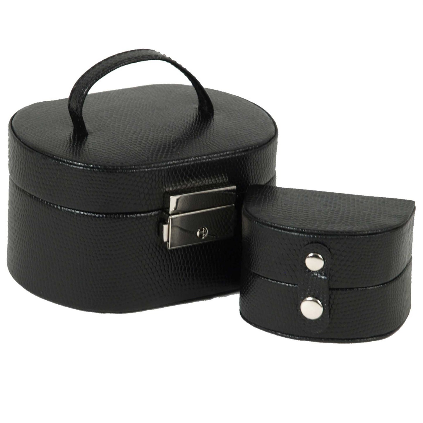 Strapista UKwatch winderWolf Heritage Mini Oval Jewellery Box Black 281402Strapista UK