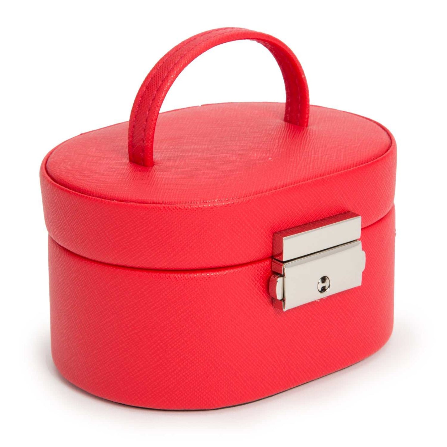 Strapista UKJewellery BoxWolf Heritage Mini Oval Jewellery Box Red Saffiano 281414Strapista UK