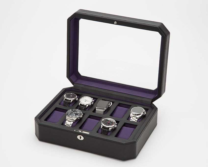 Strapista UKwatch boxesWolf Heritage Windsor 10 Piece Watch Box Black/Purple 458403Strapista UK