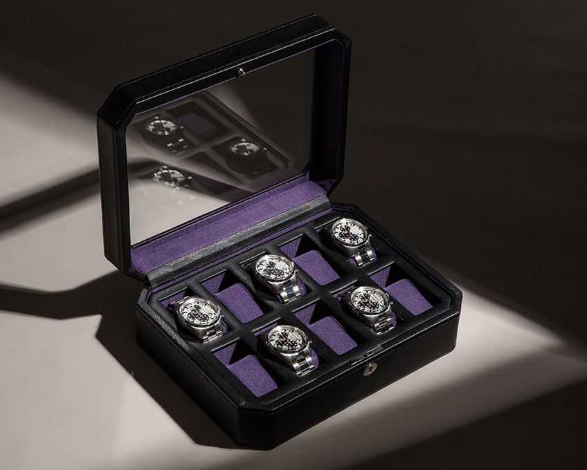 Strapista UKwatch boxesWolf Heritage Windsor 10 Piece Watch Box Black/Purple 458403Strapista UK