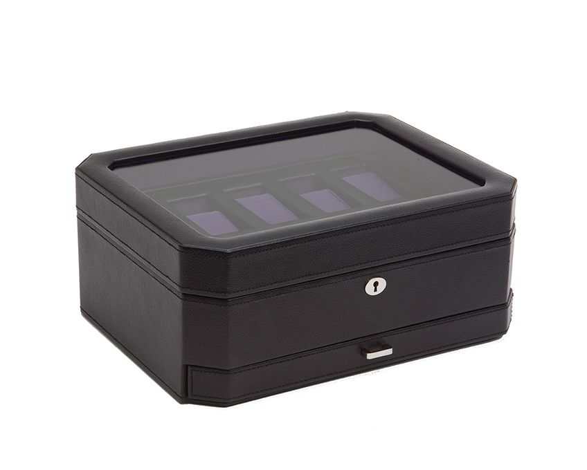 Strapista UKwatch boxesWolf Heritage Windsor 10 Piece Watch Box with Drawer Black/Purple 4586Strapista UK