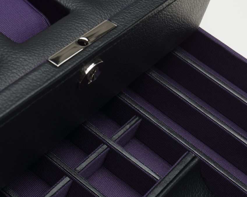 Strapista UKwatch boxesWolf Heritage Windsor 10 Piece Watch Box with Drawer Black/Purple 4586Strapista UK