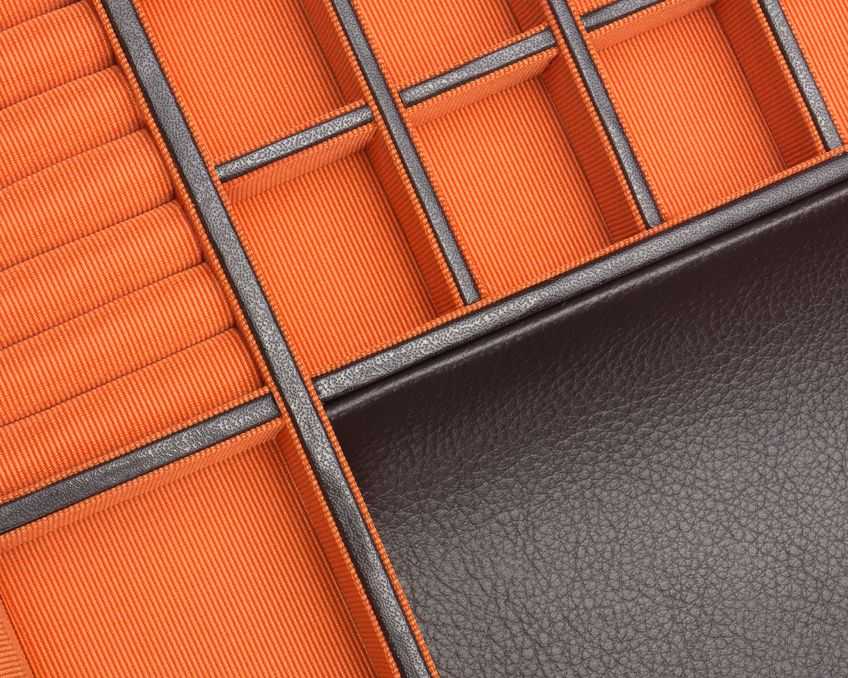 Strapista UKwatch boxesWolf Heritage Windsor 10 Piece Watch Box with Drawer Brown/Orange 4586Strapista UK