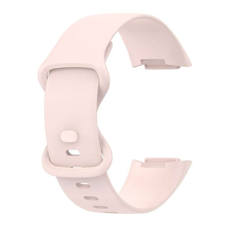 Soft pink compatible strap for Fitbit Charge 5, available in sizes S and L.