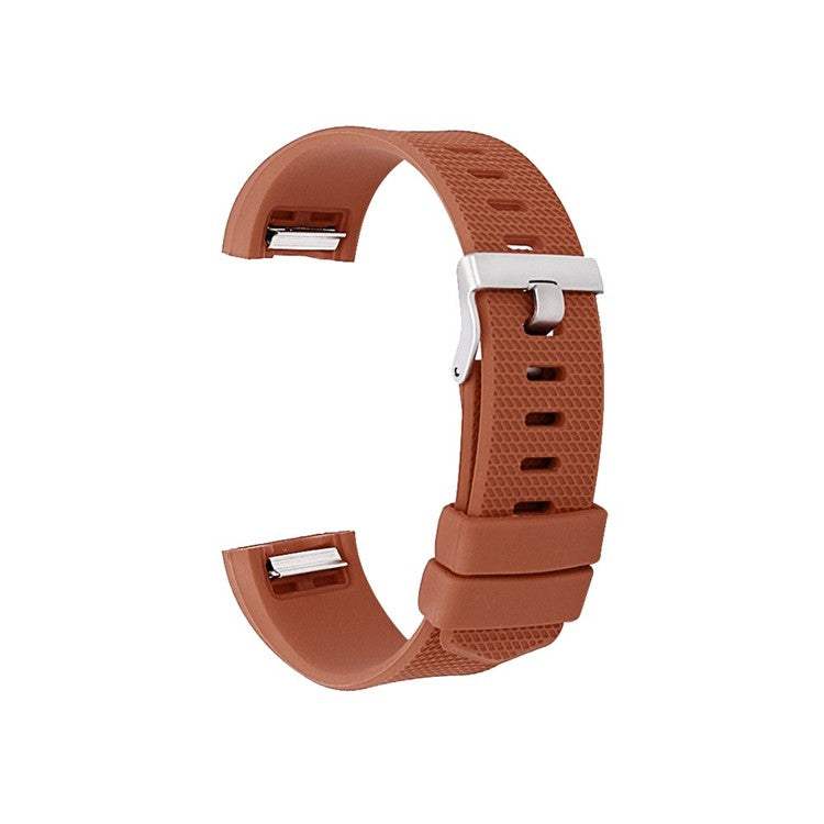 Compatible Fitbit Charge & Charge 2 strap in brown, available in sizes S and L for comfort and style.