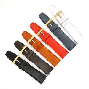 Plain Stitched Calf Leather Watch Strap - Classic & Versatile
