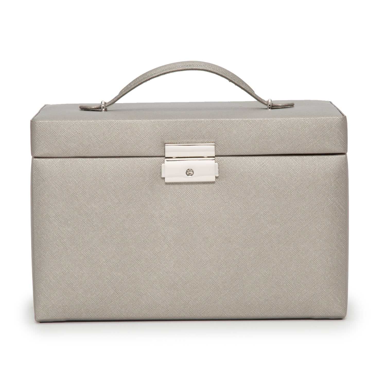 Strapista UKJewellery BoxWolf Heritage Small Jewellery Box Pewter Saffiano 280034Strapista UK
