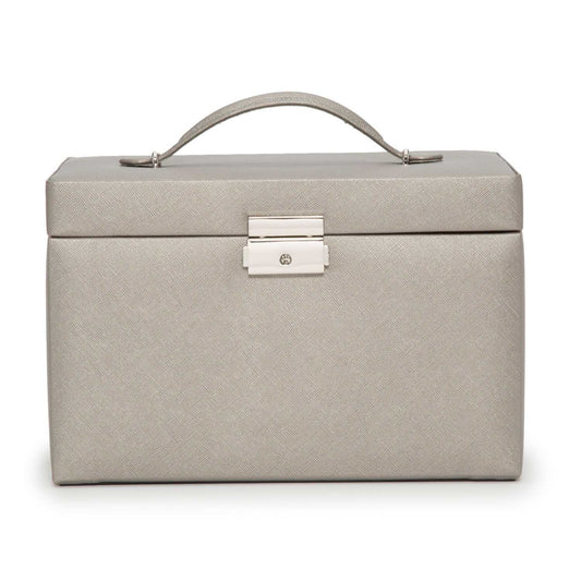 Strapista UKJewellery BoxWolf Heritage Small Jewellery Box Pewter Saffiano 280034Strapista UK