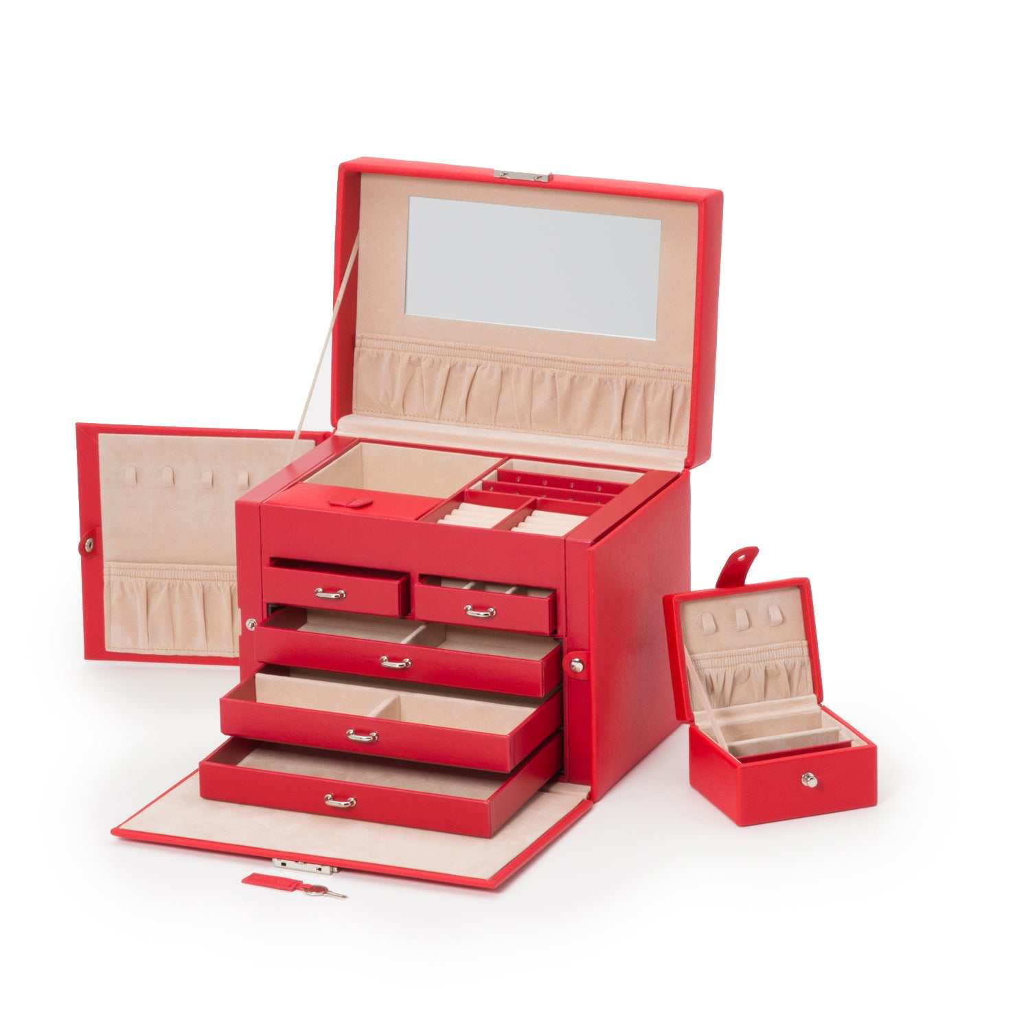 Strapista UKJewellery BoxWolf Heritage Medium Jewellery Box Red Saffiano 280114Strapista UK