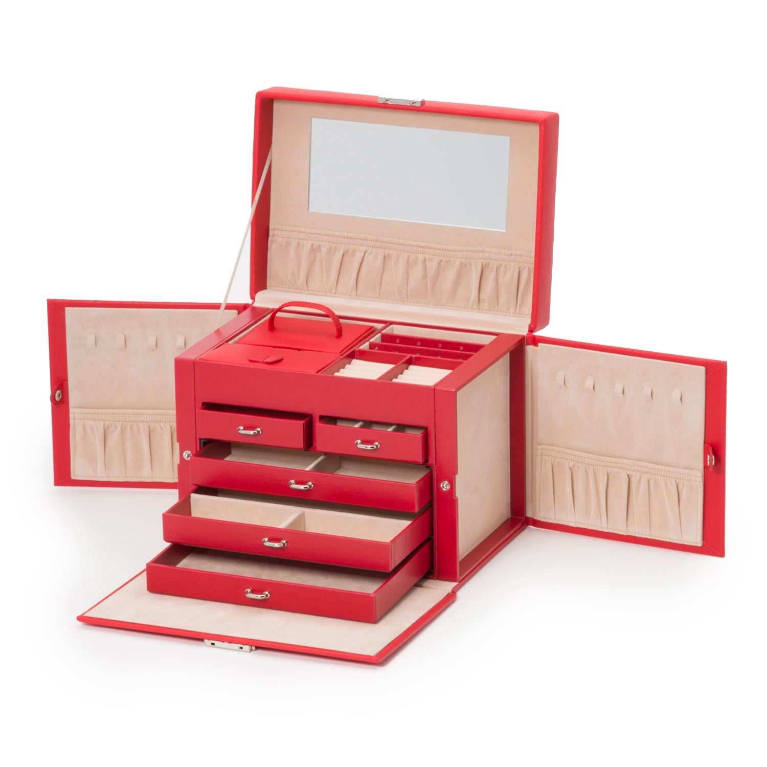 Strapista UKJewellery BoxWolf Heritage Medium Jewellery Box Red Saffiano 280114Strapista UK