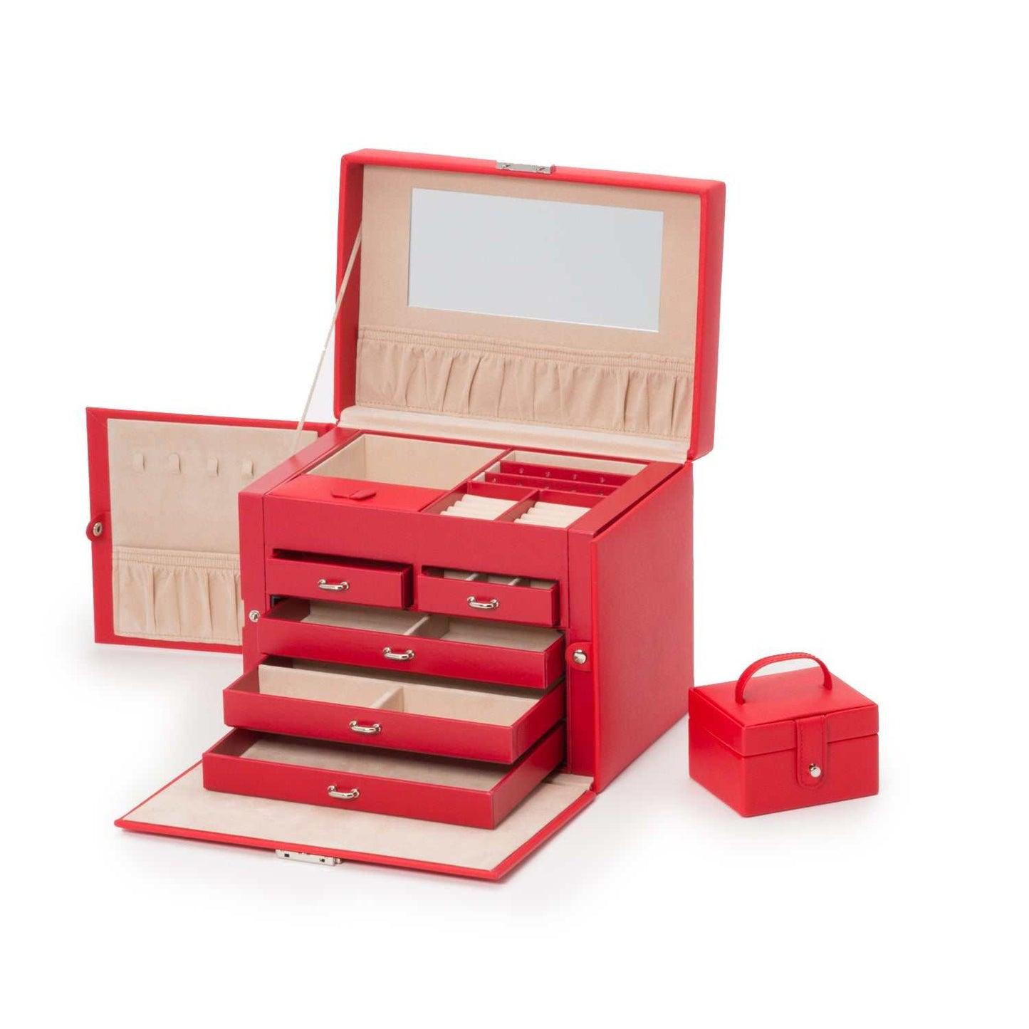 Strapista UKJewellery BoxWolf Heritage Medium Jewellery Box Red Saffiano 280114Strapista UK
