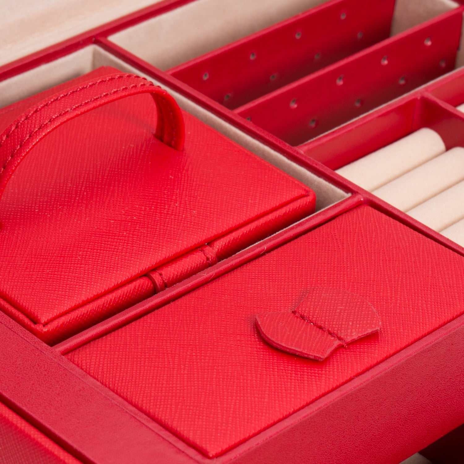 Strapista UKJewellery BoxWolf Heritage Medium Jewellery Box Red Saffiano 280114Strapista UK