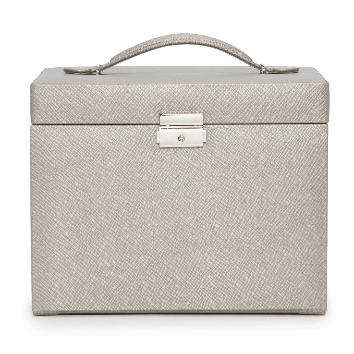 Strapista UKWolf Heritage Medium Jewellery Box Pewter Saffiano 280134Strapista UK