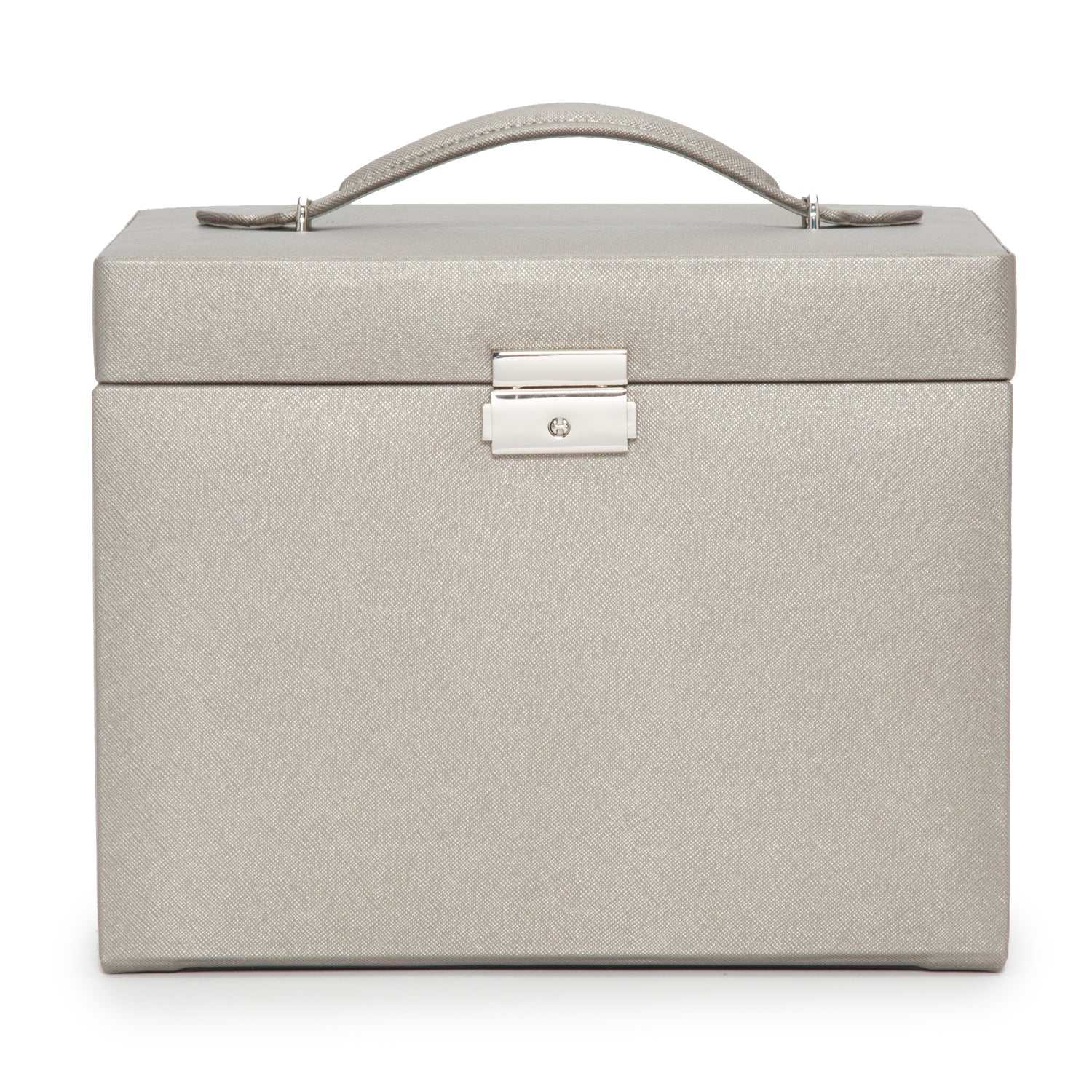 Strapista UKWolf Heritage Medium Jewellery Box Pewter Saffiano 280134Strapista UK