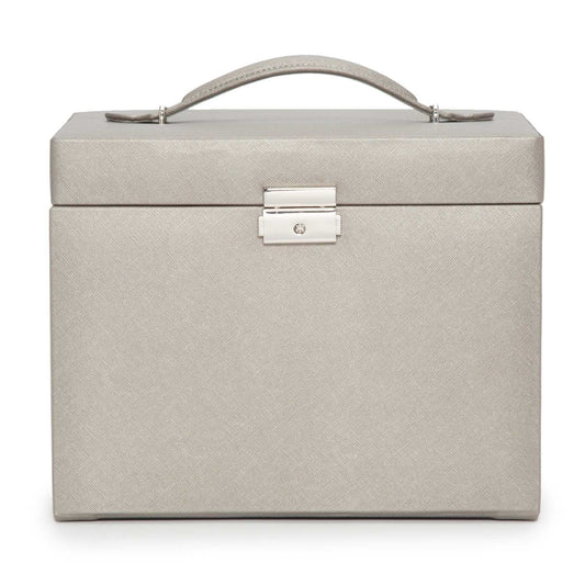 Strapista UKWolf Heritage Medium Jewellery Box Pewter Saffiano 280134Strapista UK