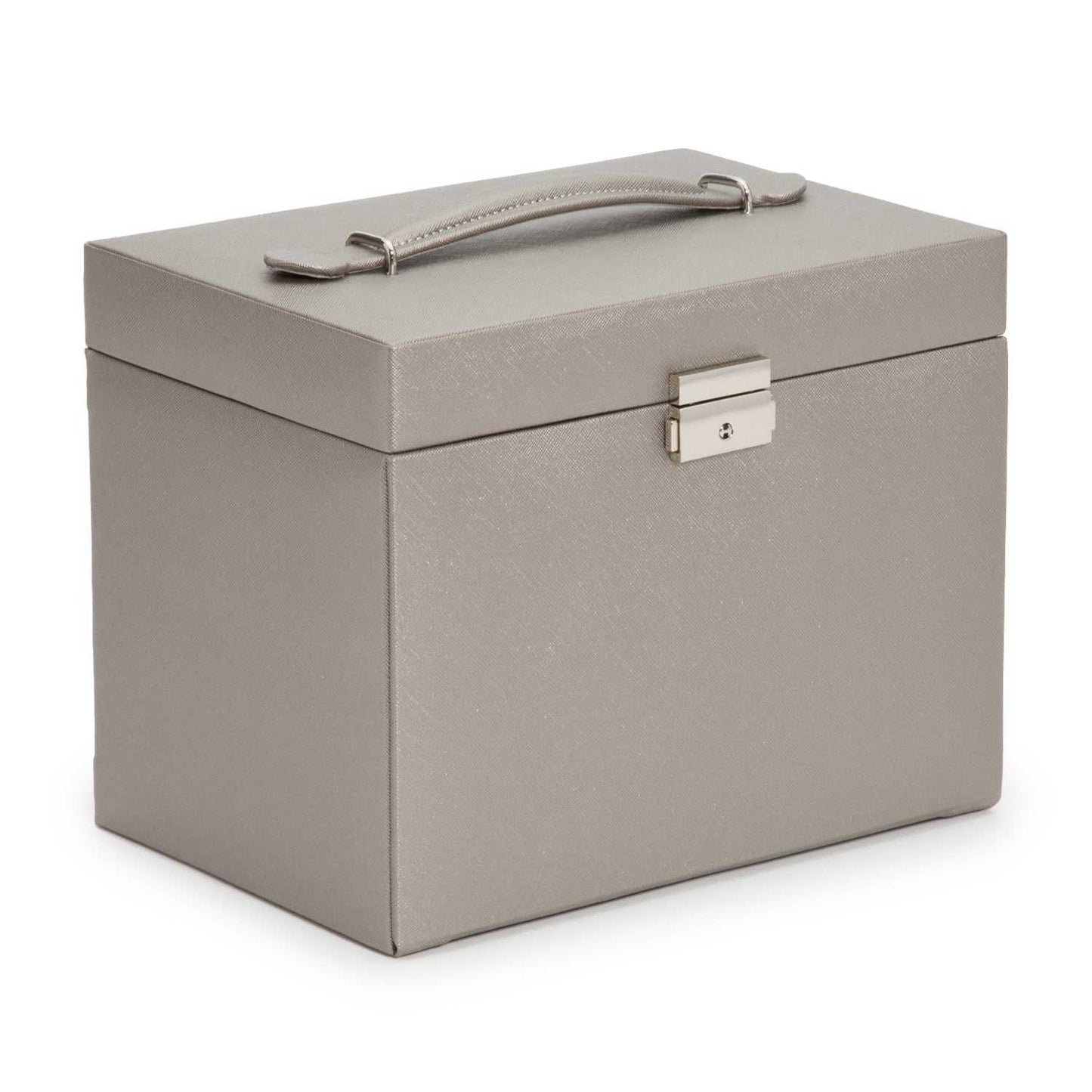 Strapista UKWolf Heritage Medium Jewellery Box Pewter Saffiano 280134Strapista UK