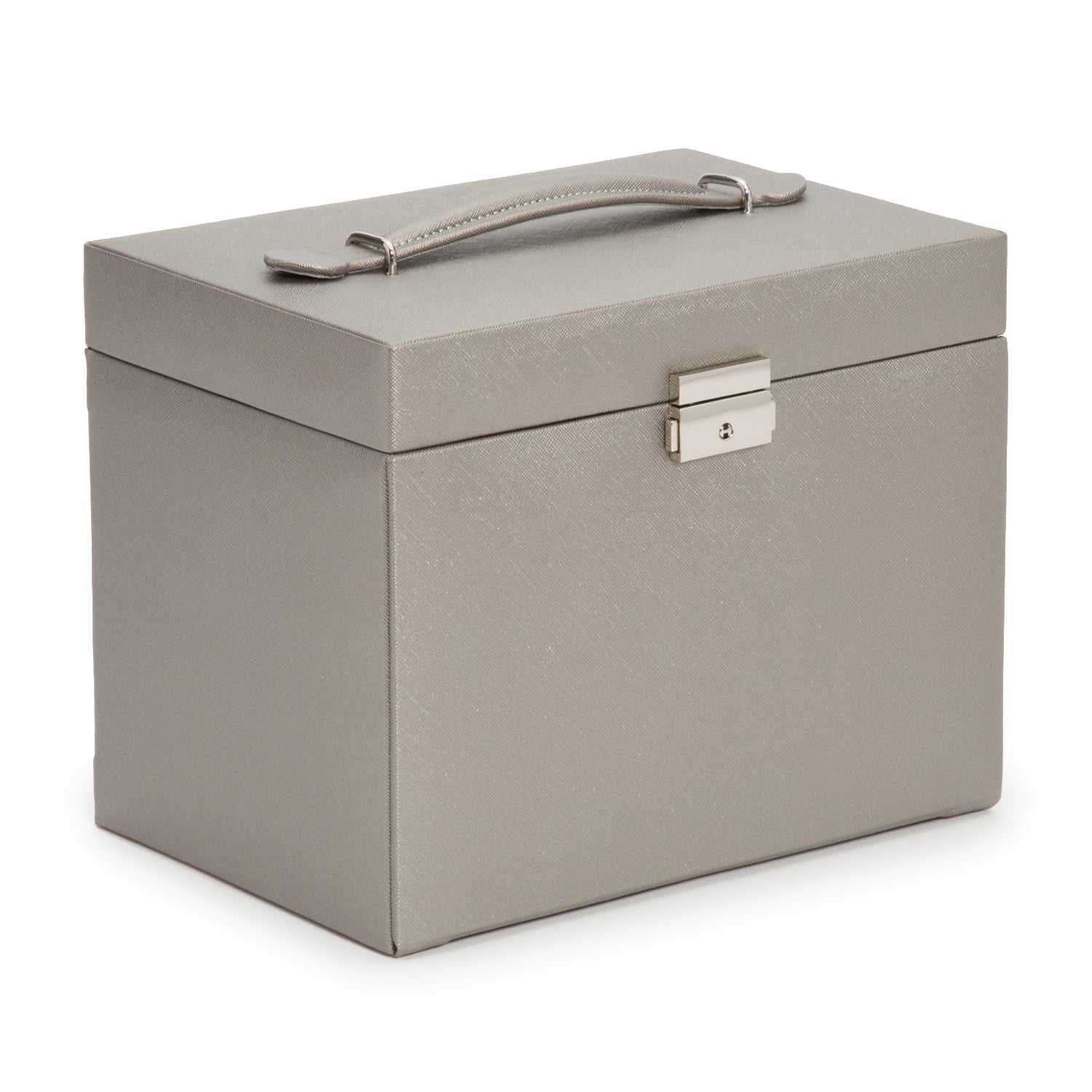 Strapista UKWolf Heritage Medium Jewellery Box Pewter Saffiano 280134Strapista UK