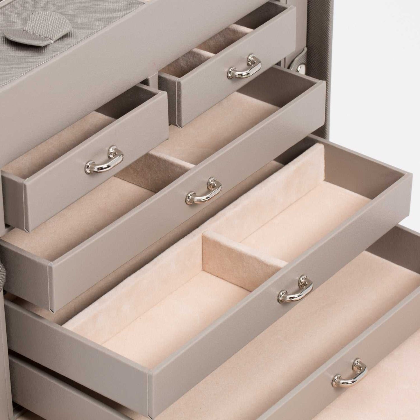 Strapista UKWolf Heritage Medium Jewellery Box Pewter Saffiano 280134Strapista UK