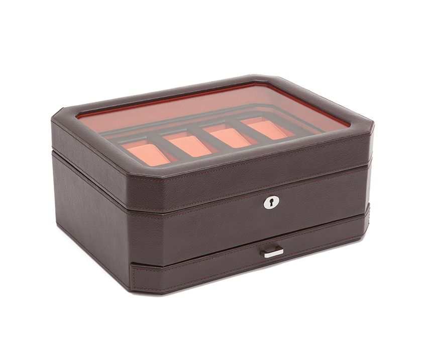 Strapista UKwatch boxesWolf Heritage Windsor 10 Piece Watch Box with Drawer Brown/Orange 4586Strapista UK