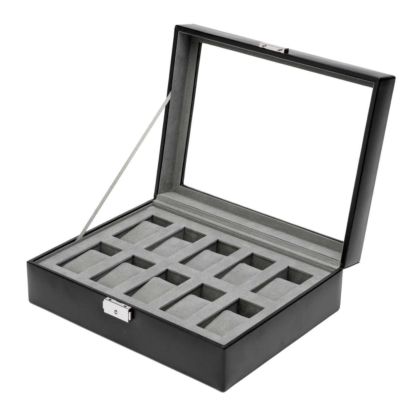 HERITAGE 10 PIECE BLACK WATCH BOX 99507The Heritage Men's collection offers functional, classically designed pieces for your everyday use. This case includes 10 watch compartments, key &amp; lock, glass c