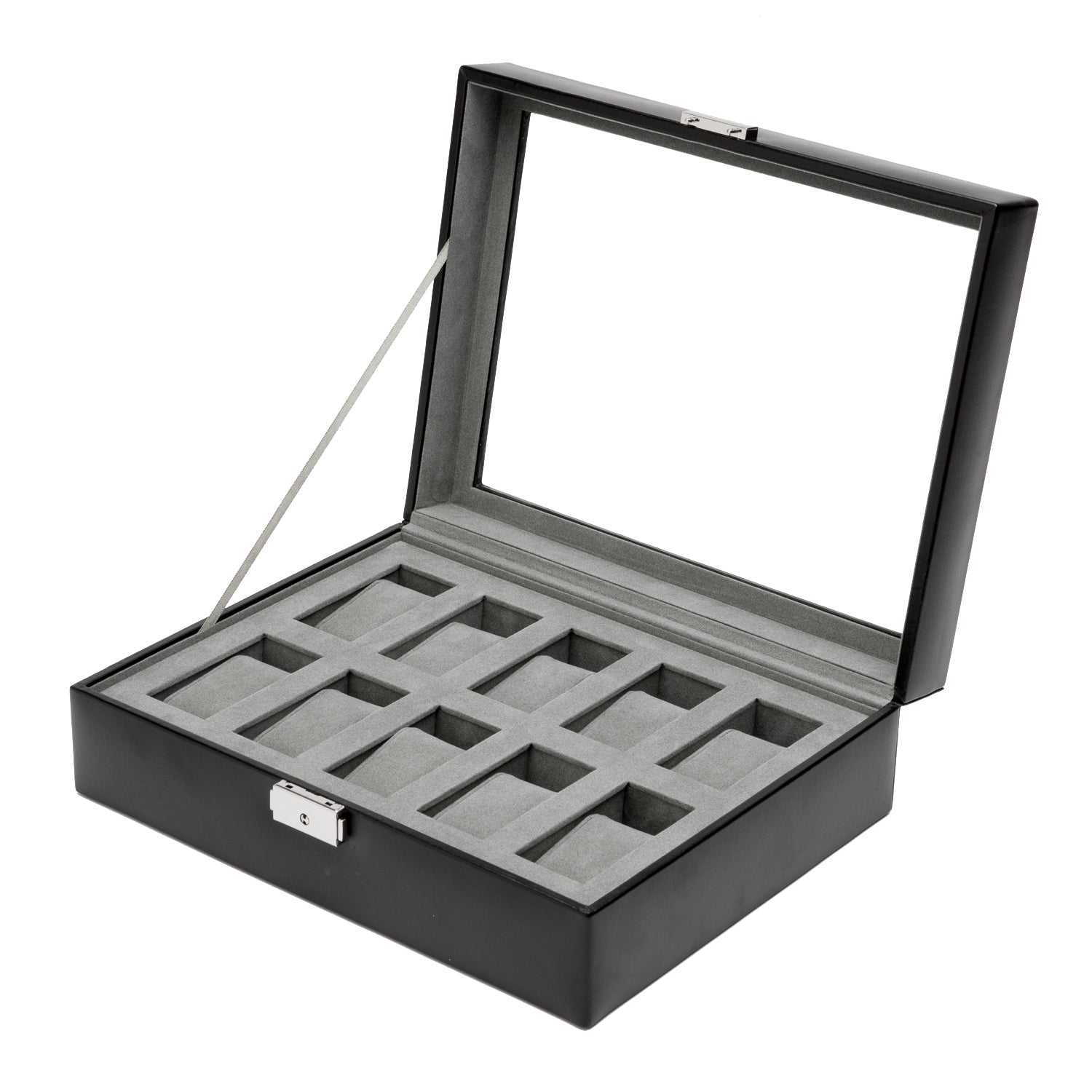 HERITAGE 10 PIECE BLACK WATCH BOX 99507The Heritage Men's collection offers functional, classically designed pieces for your everyday use. This case includes 10 watch compartments, key &amp; lock, glass c