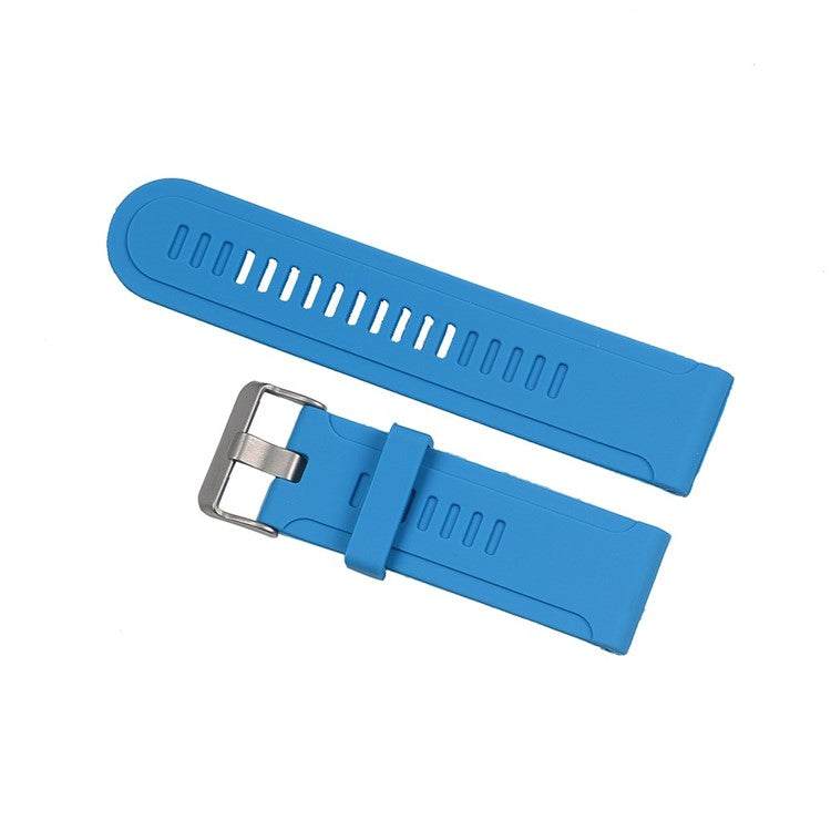 Silicone strap with silver buckle for Garmin Fenix 3, durable and stylish.