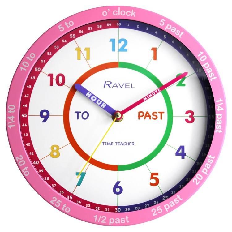 Ravel Kids Clock Time Pink (RKC08)