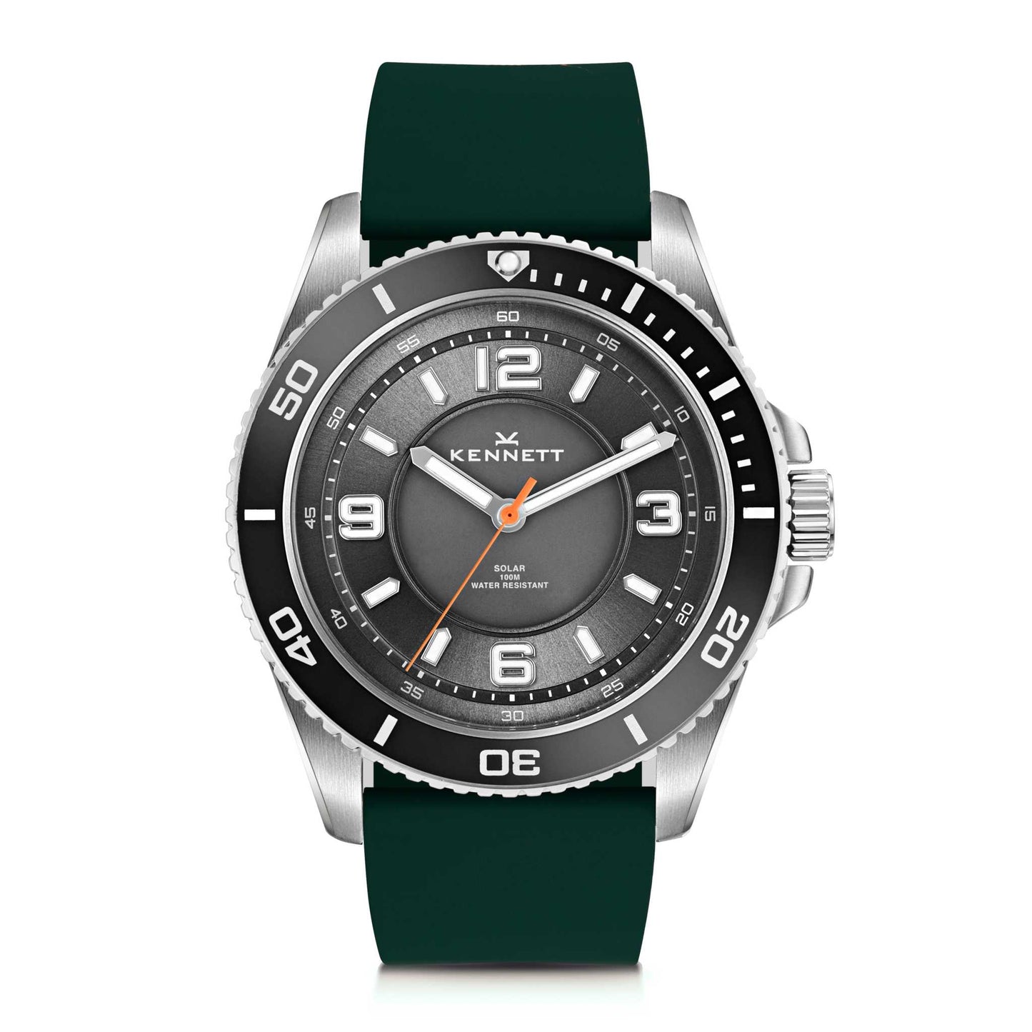 kennett Solaxplorer green watch rubber strap